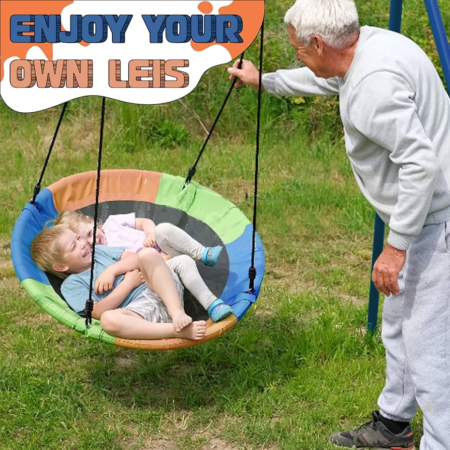 Amazon.com: 40” Saucer Swing with Stand for Kids Outdoor